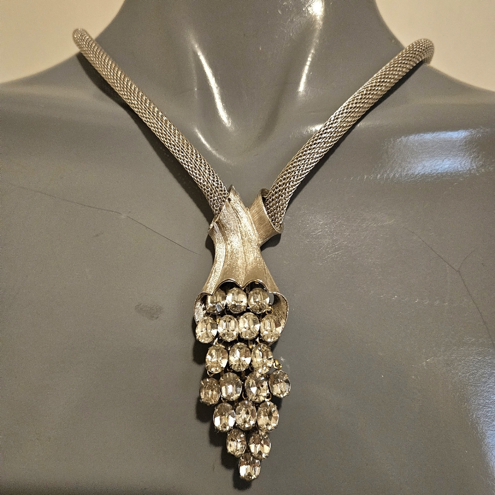 Necklace Rhinestone Waterfall - Picture 7 of 12